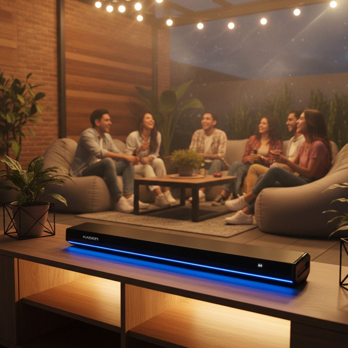 Barra de sonido Bluetooth®  2x2" 50 W RMS con luz led y control remoto