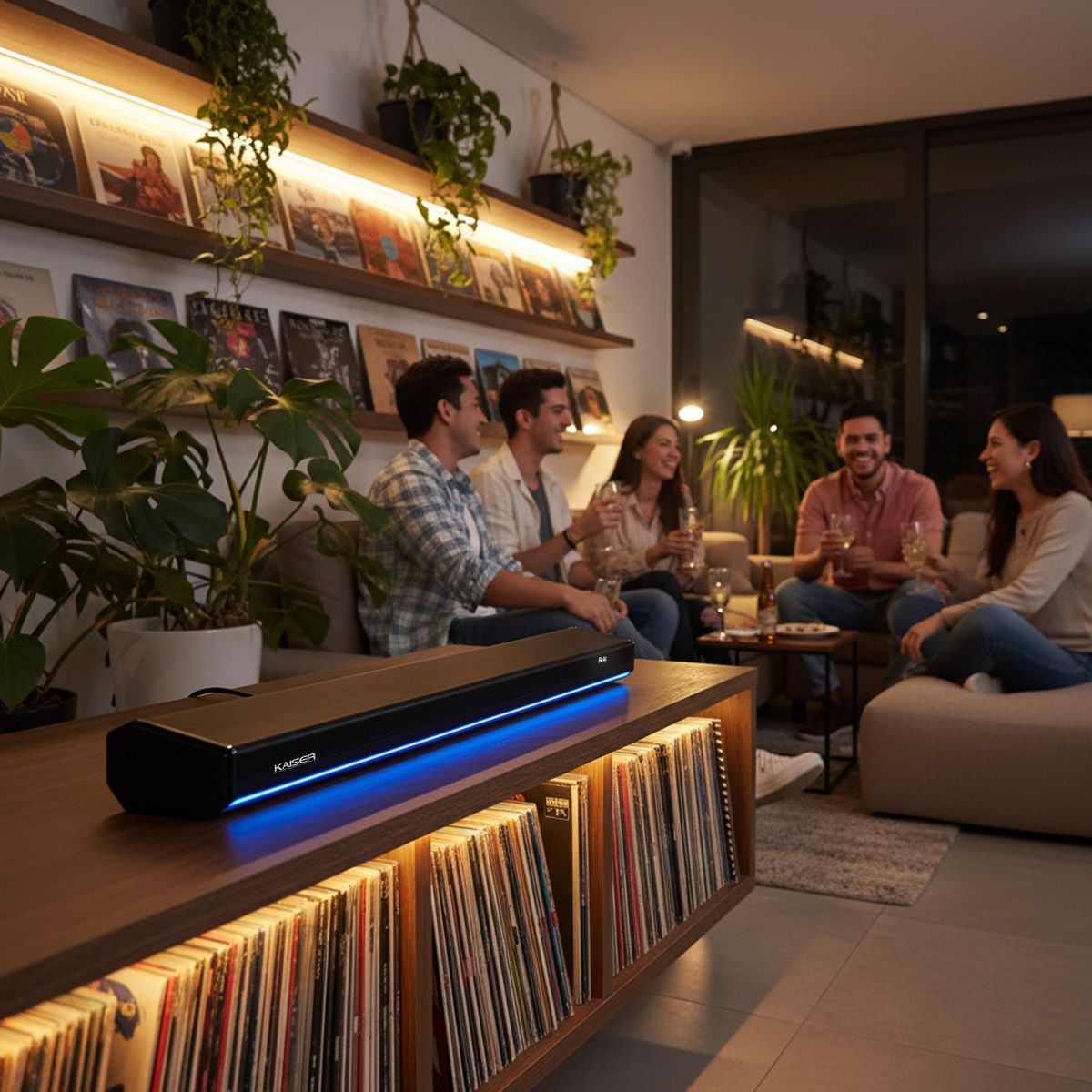Barra de sonido Bluetooth®  2x2" 50 W RMS con luz led y control remoto