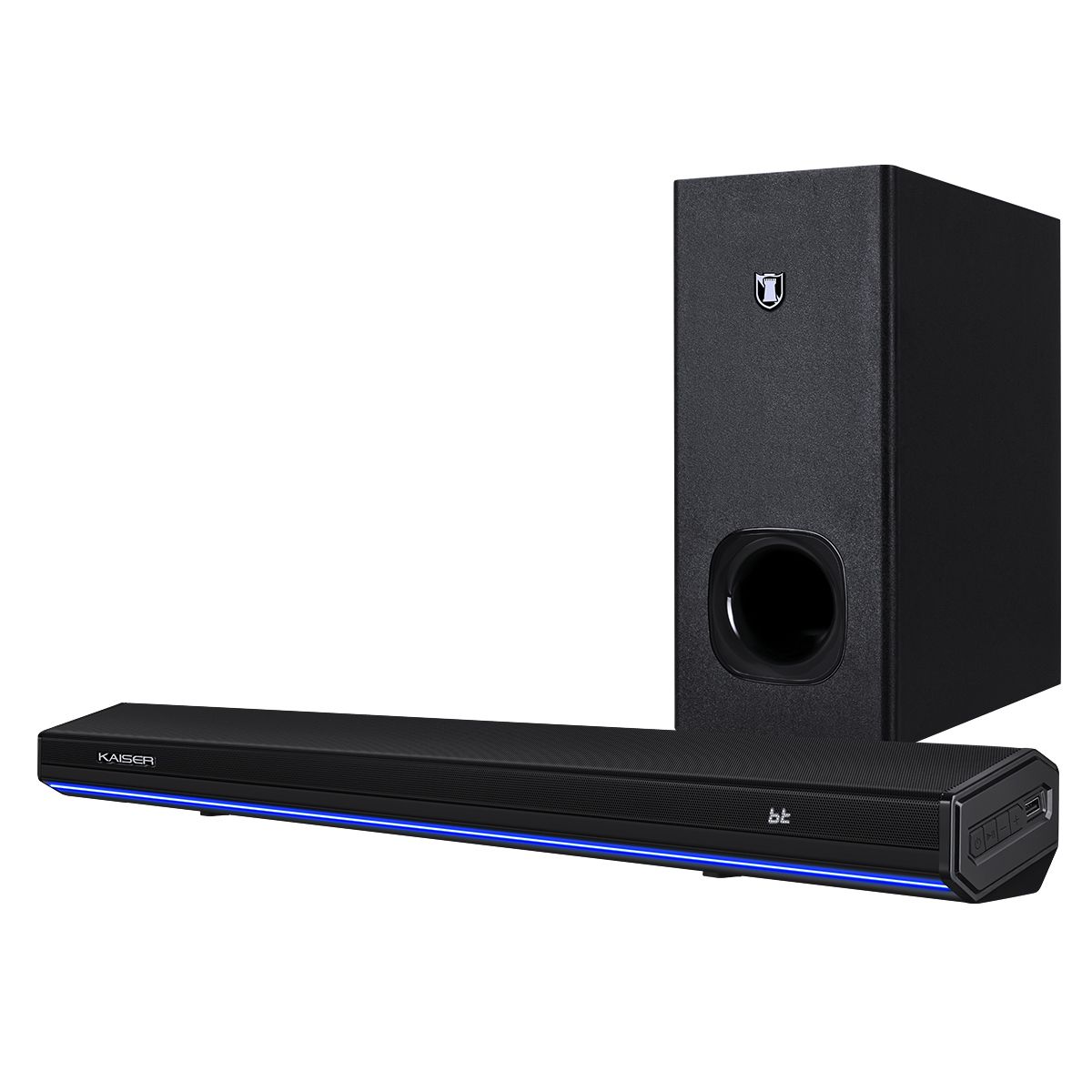 Barra de sonido Bluetooth® 60 W RMS con subwoofer y control remoto