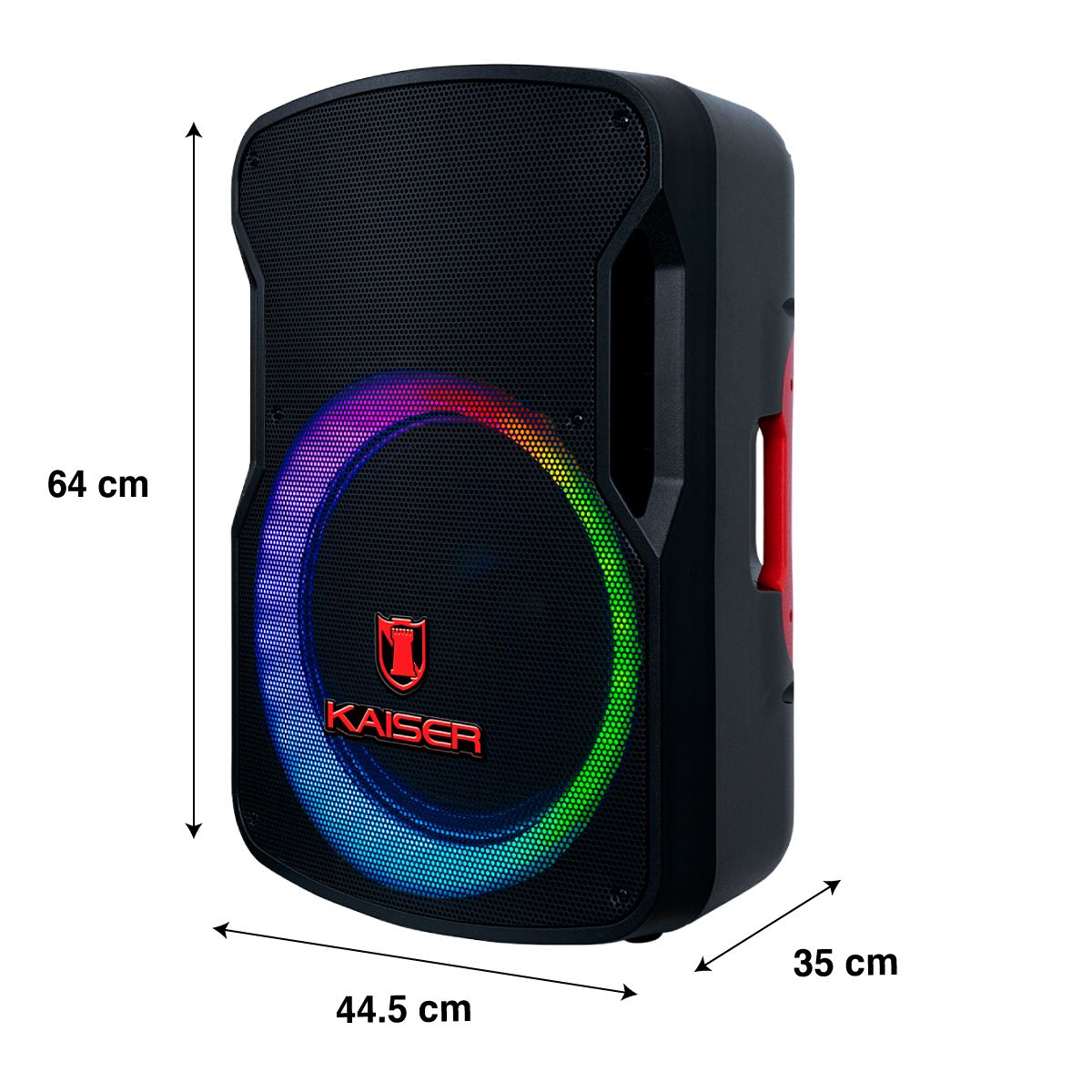Bafle profesional 15” 25,000 W PMPO, micrófono alámbrico y tripié