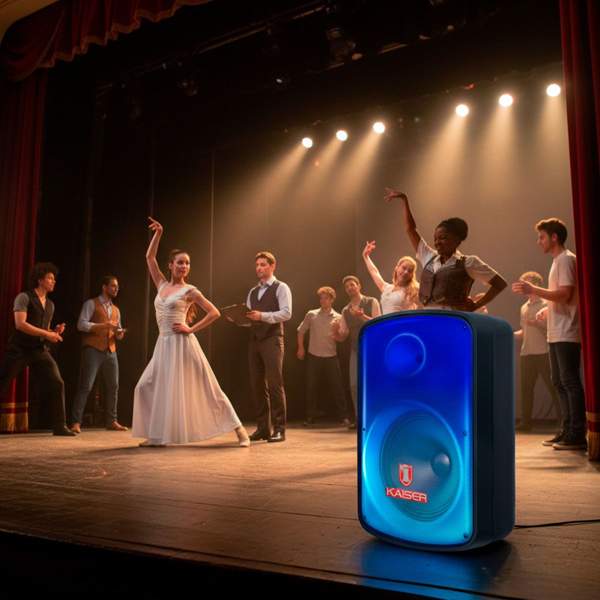 Bafle de 8” 6,500 W PMPO, micrófono alámbrico y control