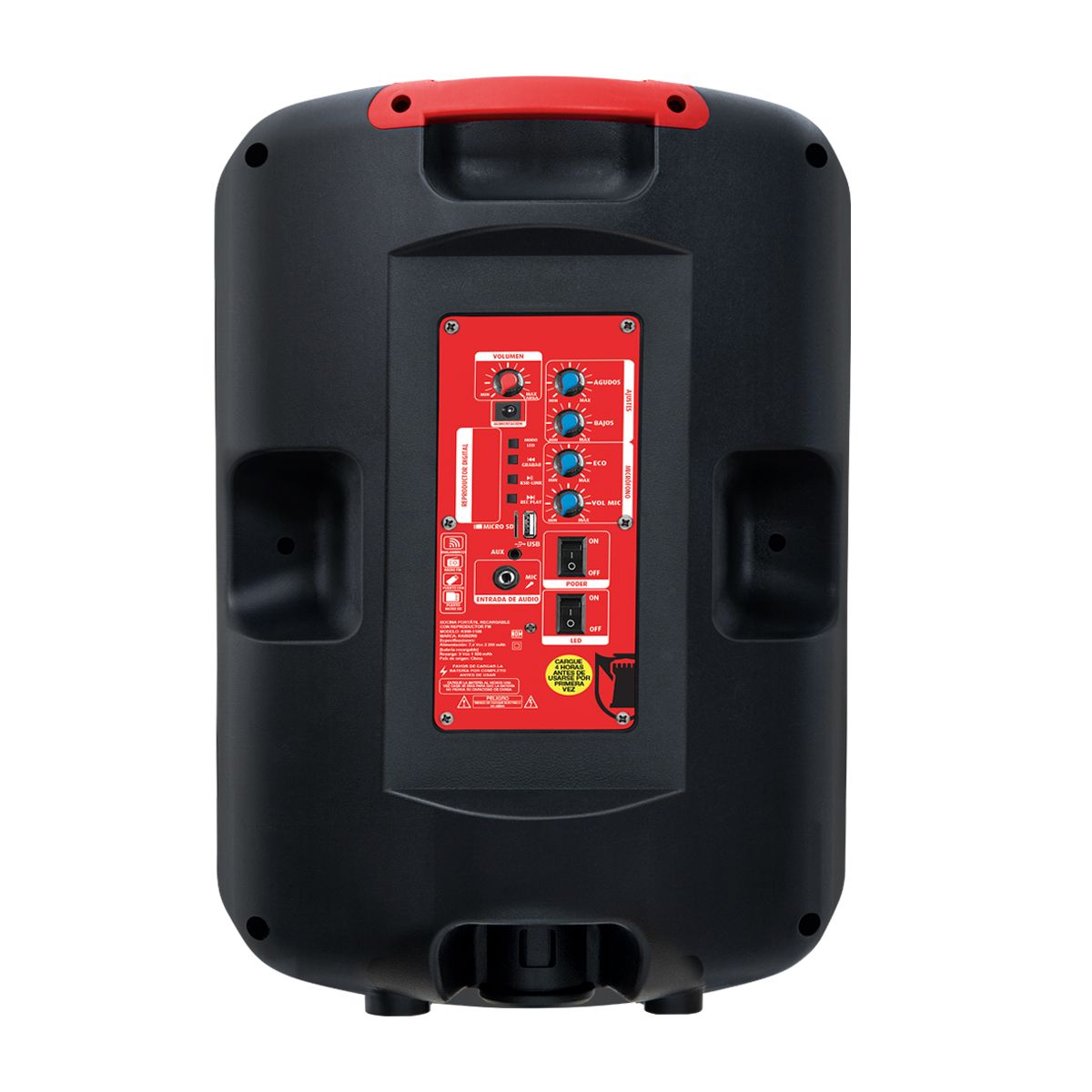 Bafle de 8” 6,500 W PMPO, micrófono alámbrico y control