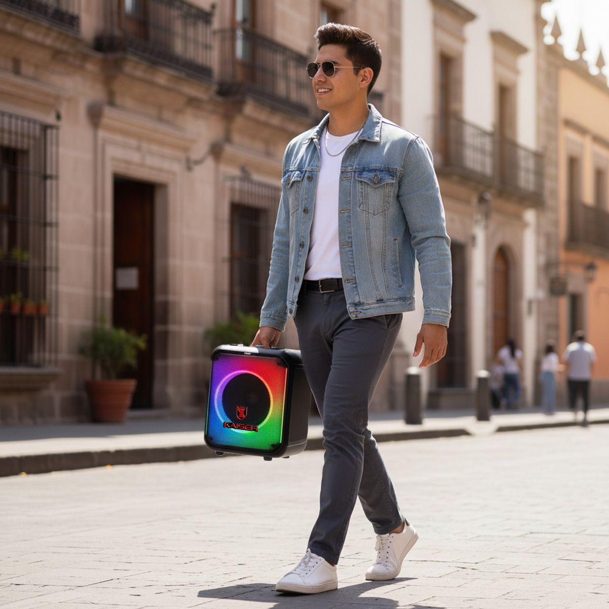 Bafle 8" 20,000 W PMPO portátil efecto flama