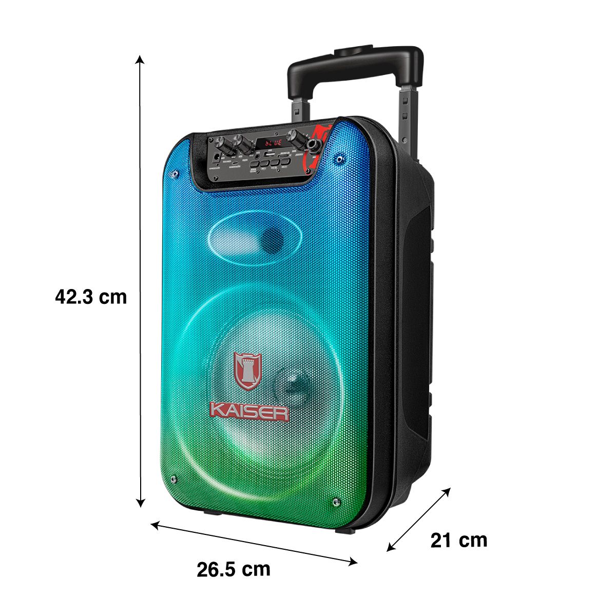Bafle 8"  6500 W PMPO portátil con micrófono alámbrico