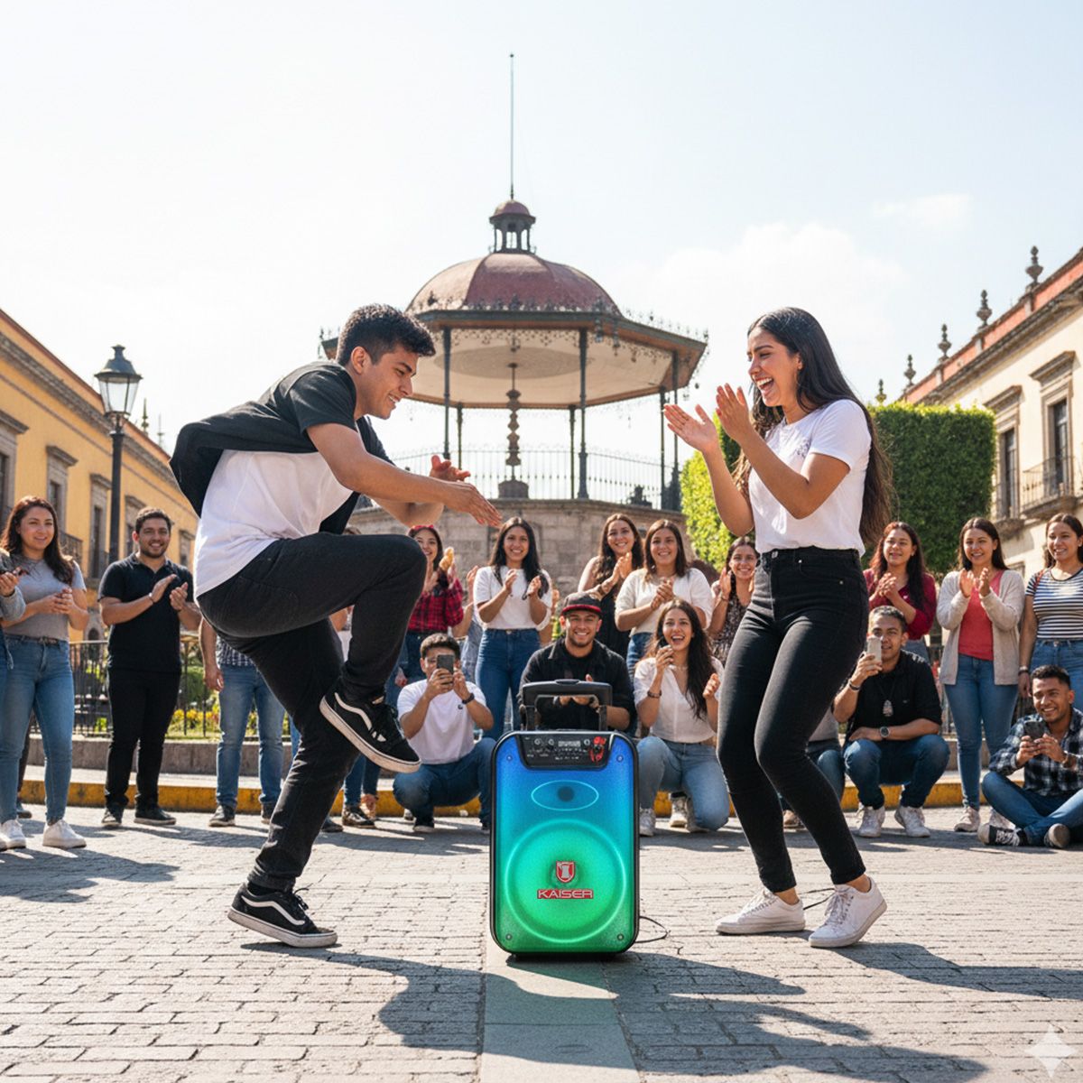 Bafle 8"  6500 W PMPO portátil con micrófono alámbrico