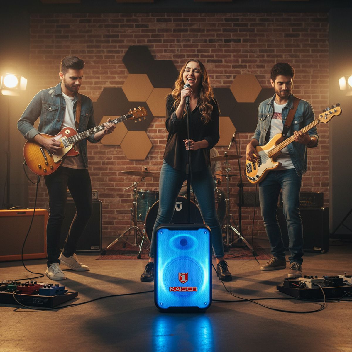 Bafle 8" 6500 W PMPO portátil con micrófono alámbrico
