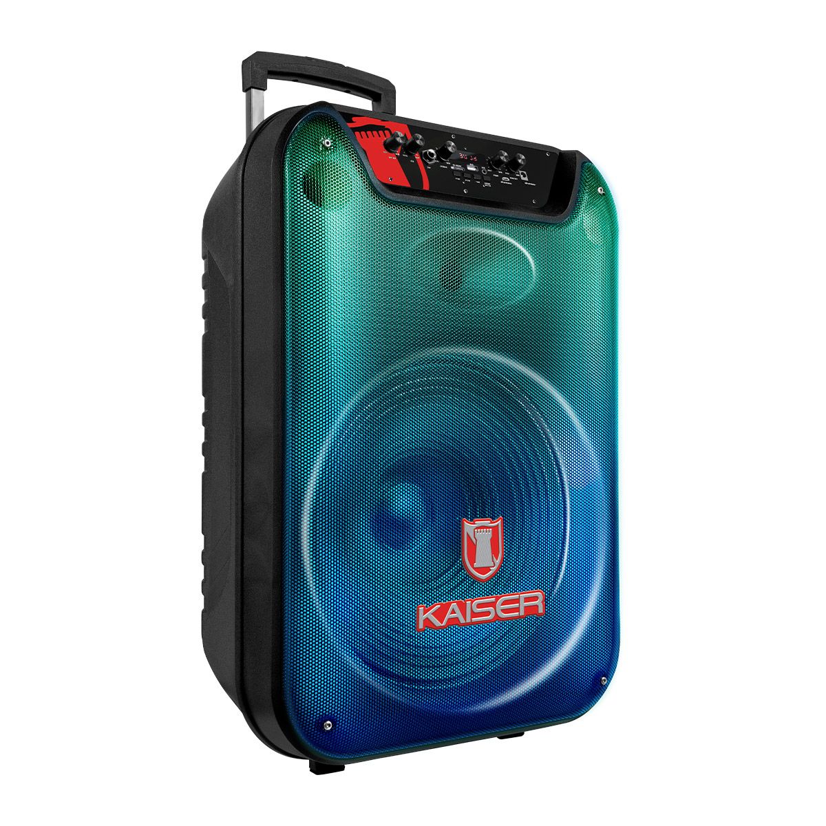 Bafle 15" 25,000 W PMPO con llantas y micrófono