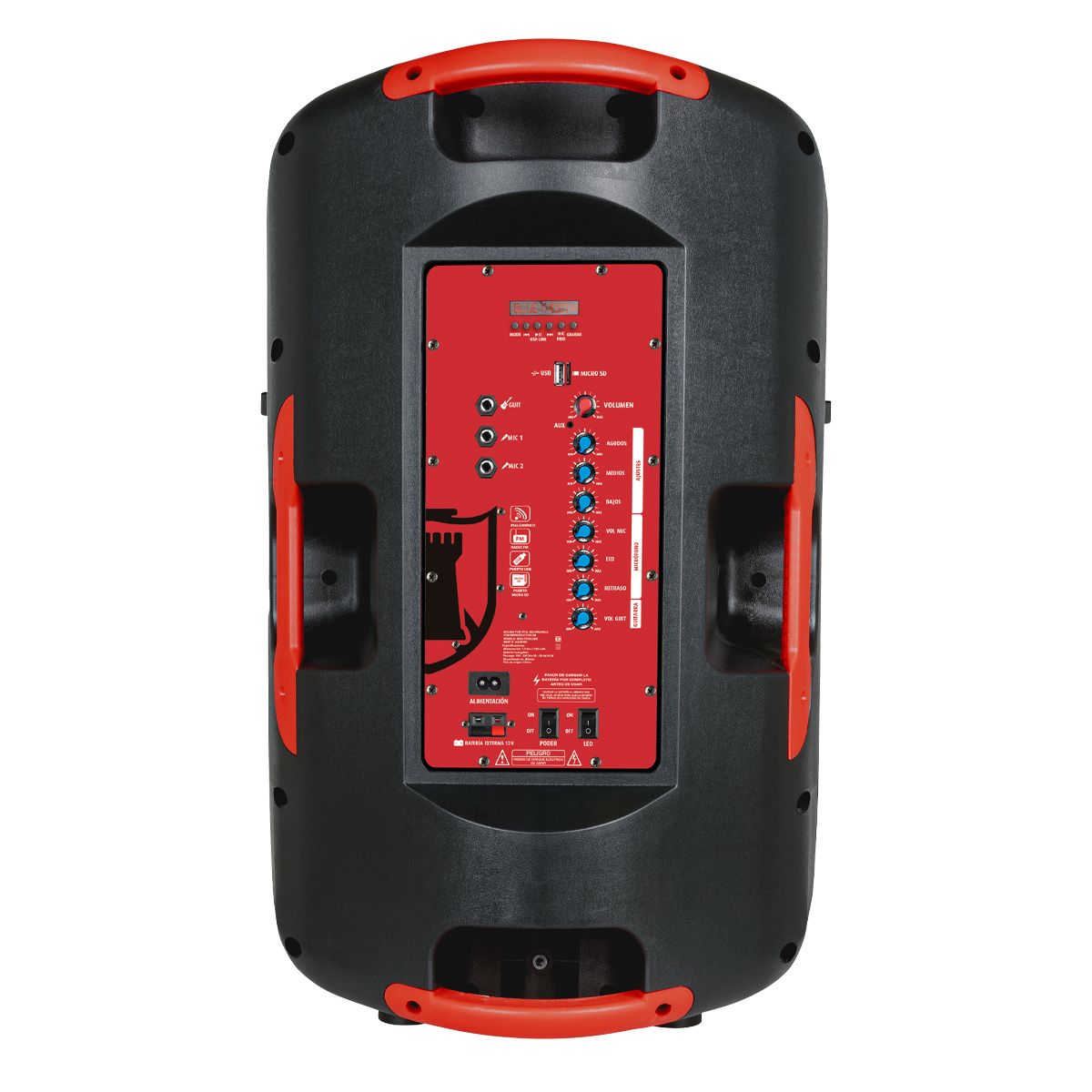 Bafle de 15" 25,000 W PMPO con micrófono y control