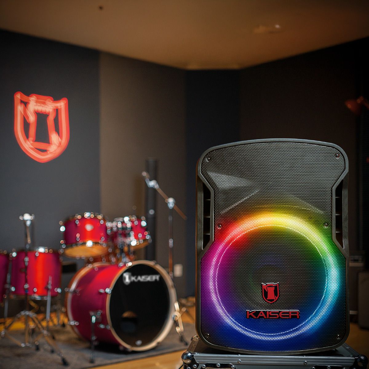 Bafle de 15" 25,000 W PMPO con micrófono y control