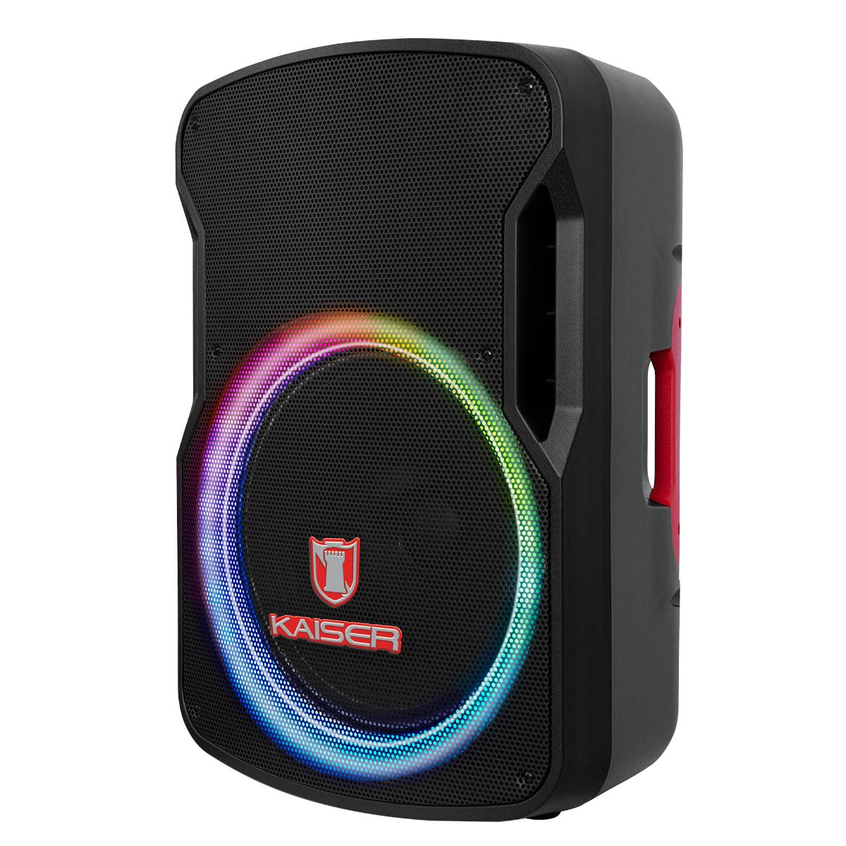 Bafle profesional recargable 15" 50W RMS con tripie y micrófono alámbrico