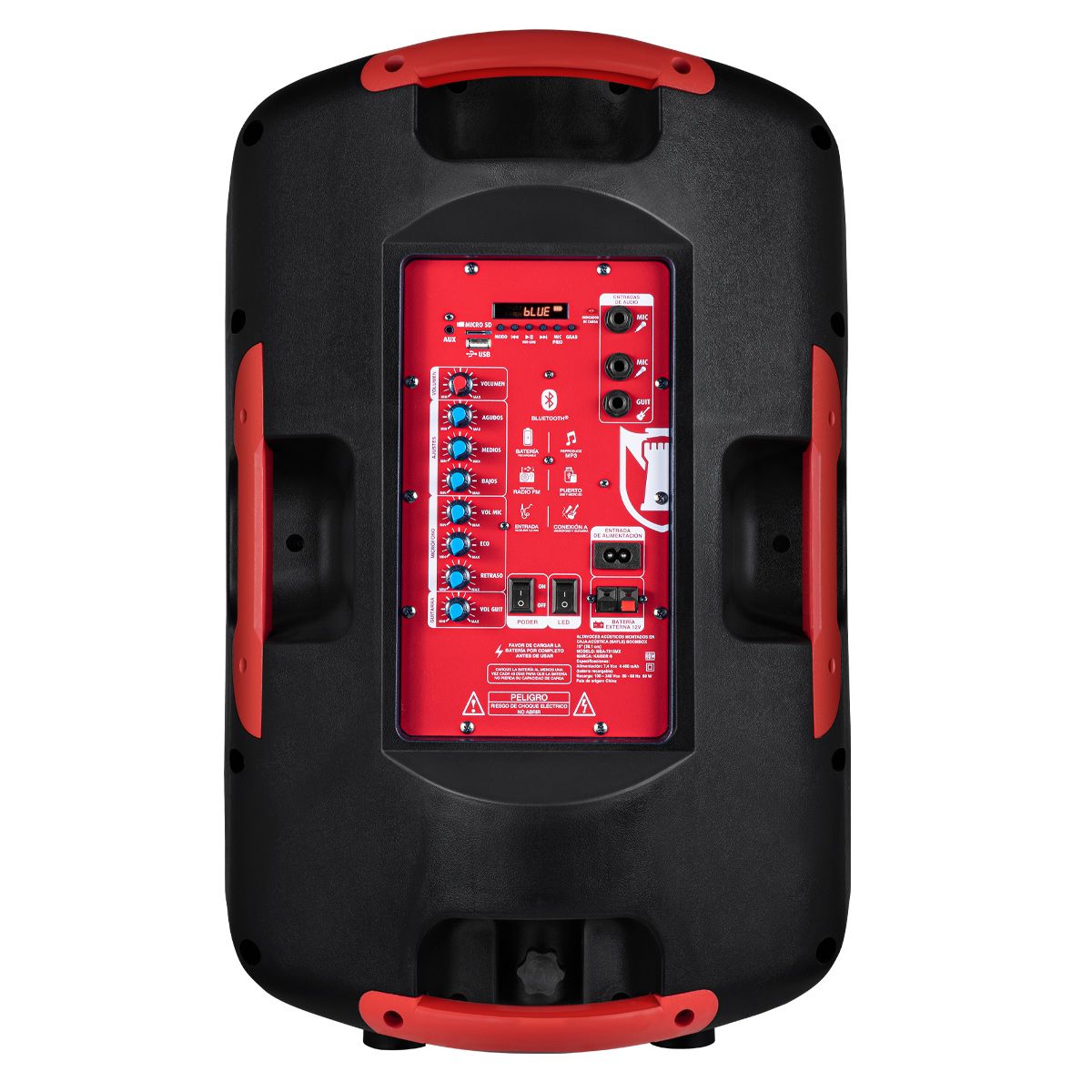 Bafle profesional recargable 15" 50W RMS con tripie y micrófono alámbrico