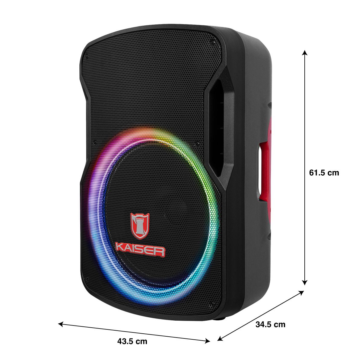 Bafle profesional recargable 15" 50W RMS con tripie y micrófono alámbrico