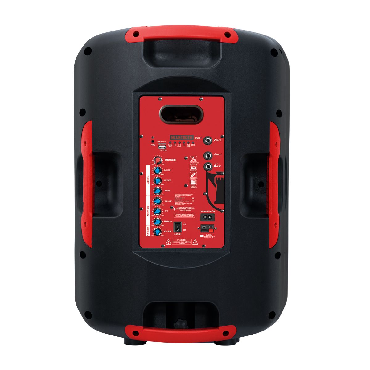 Bafle profesional 15" 30,000 W PMPO con micrófono alámbrico