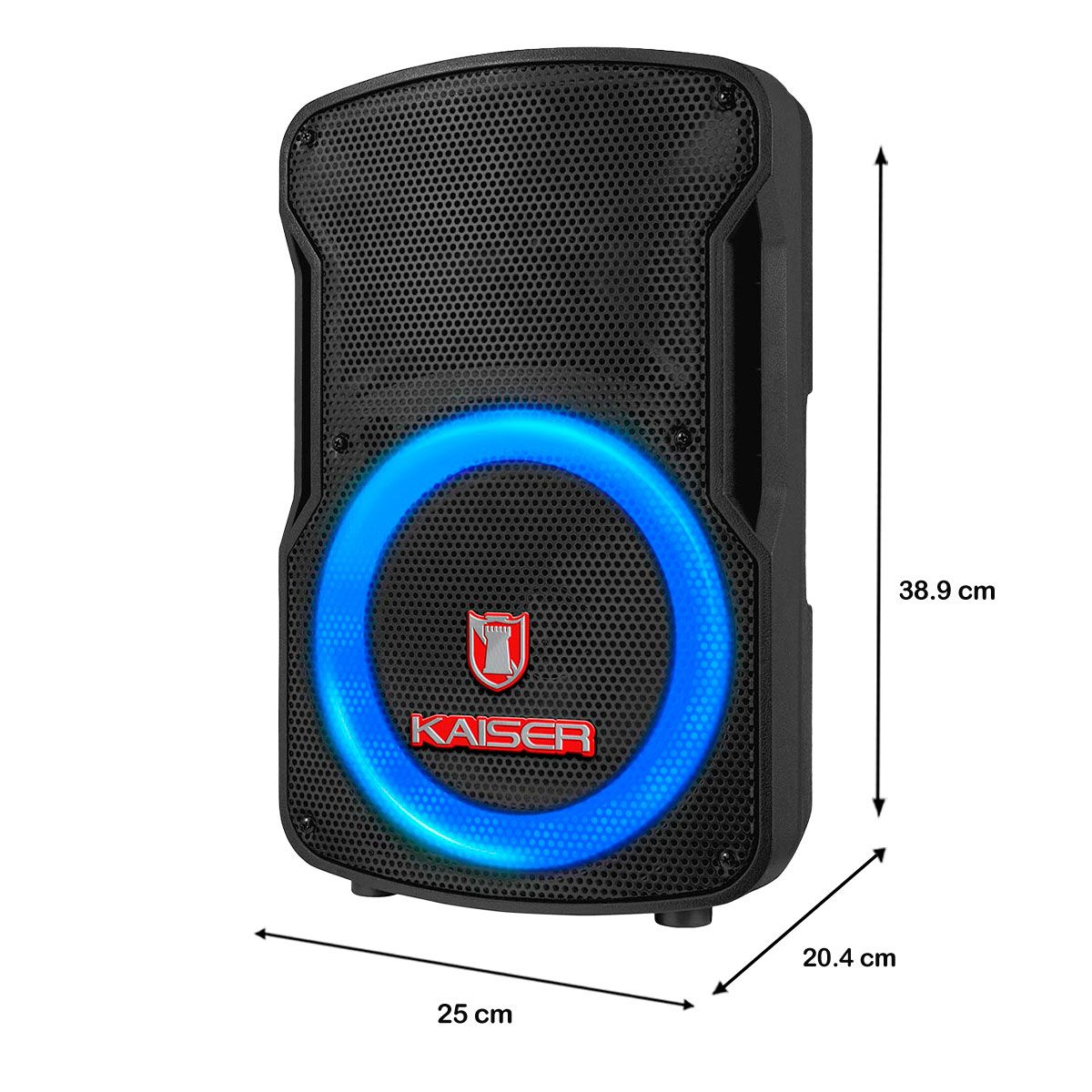 Bafle de 8" 15,000 W PMPO con micrófono alámbrico, asa roja