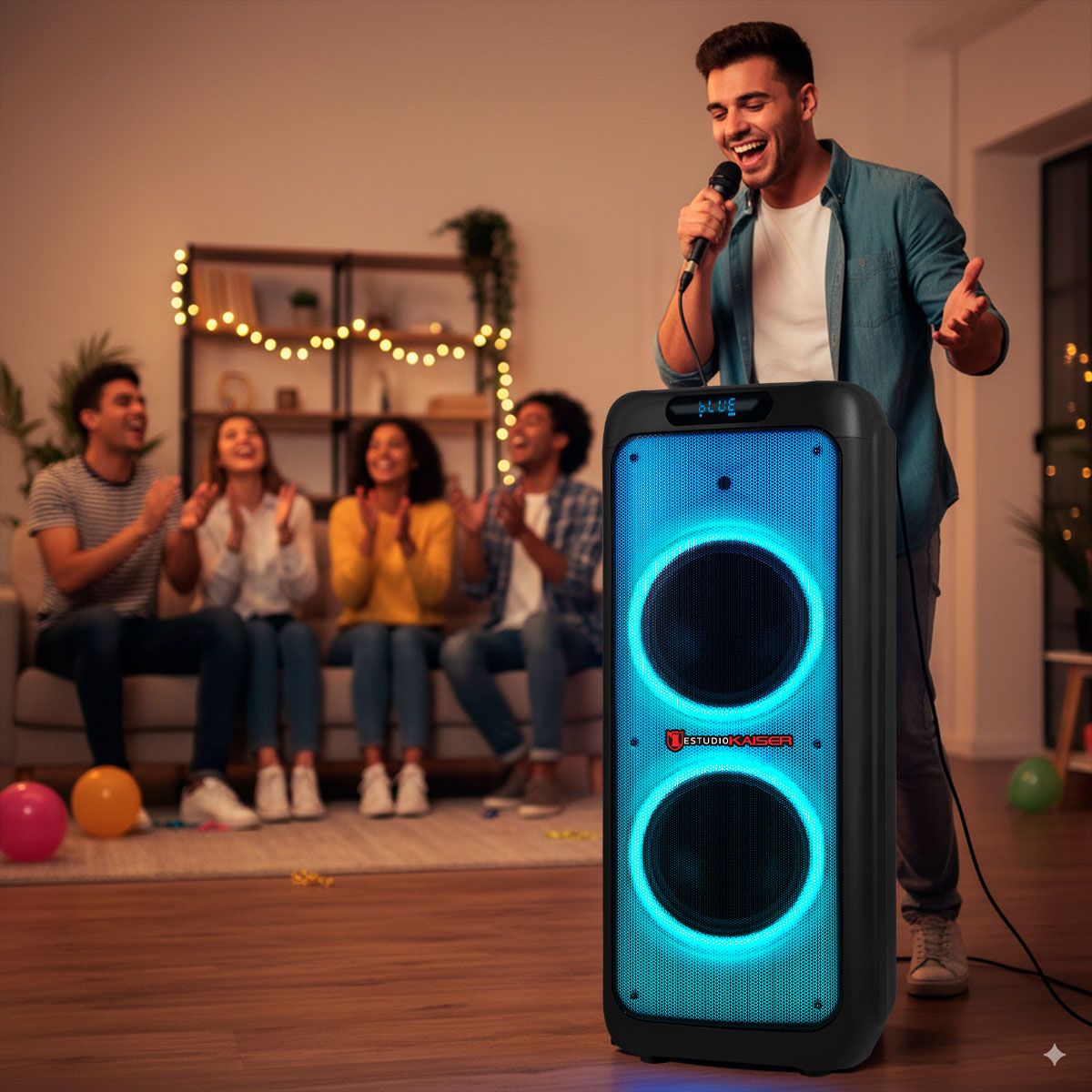 Bafle recargable 2x10" 60W RMS Bluetooth®one body con micrófono