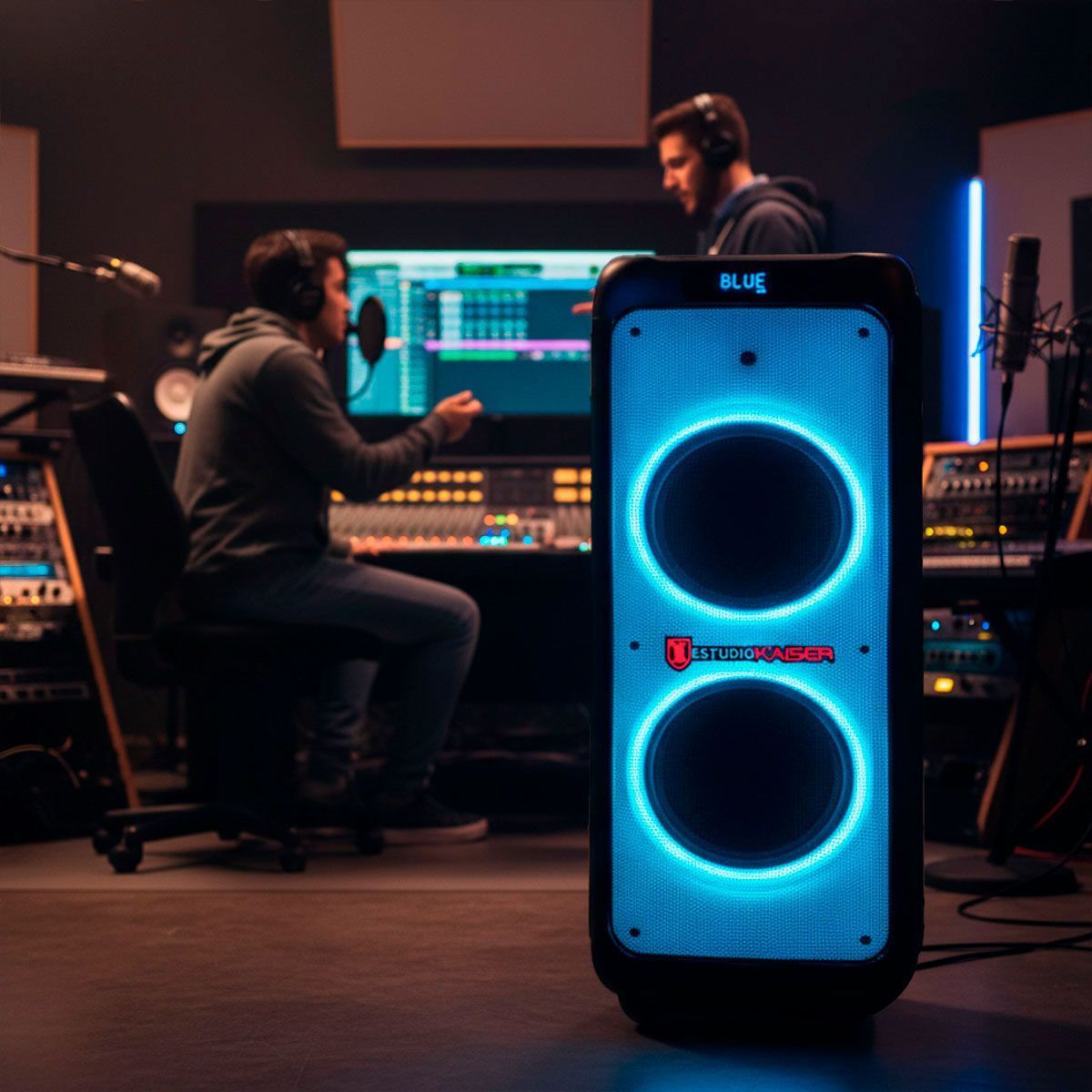 Bafle recargable 2x10" 60W RMS Bluetooth®one body con micrófono