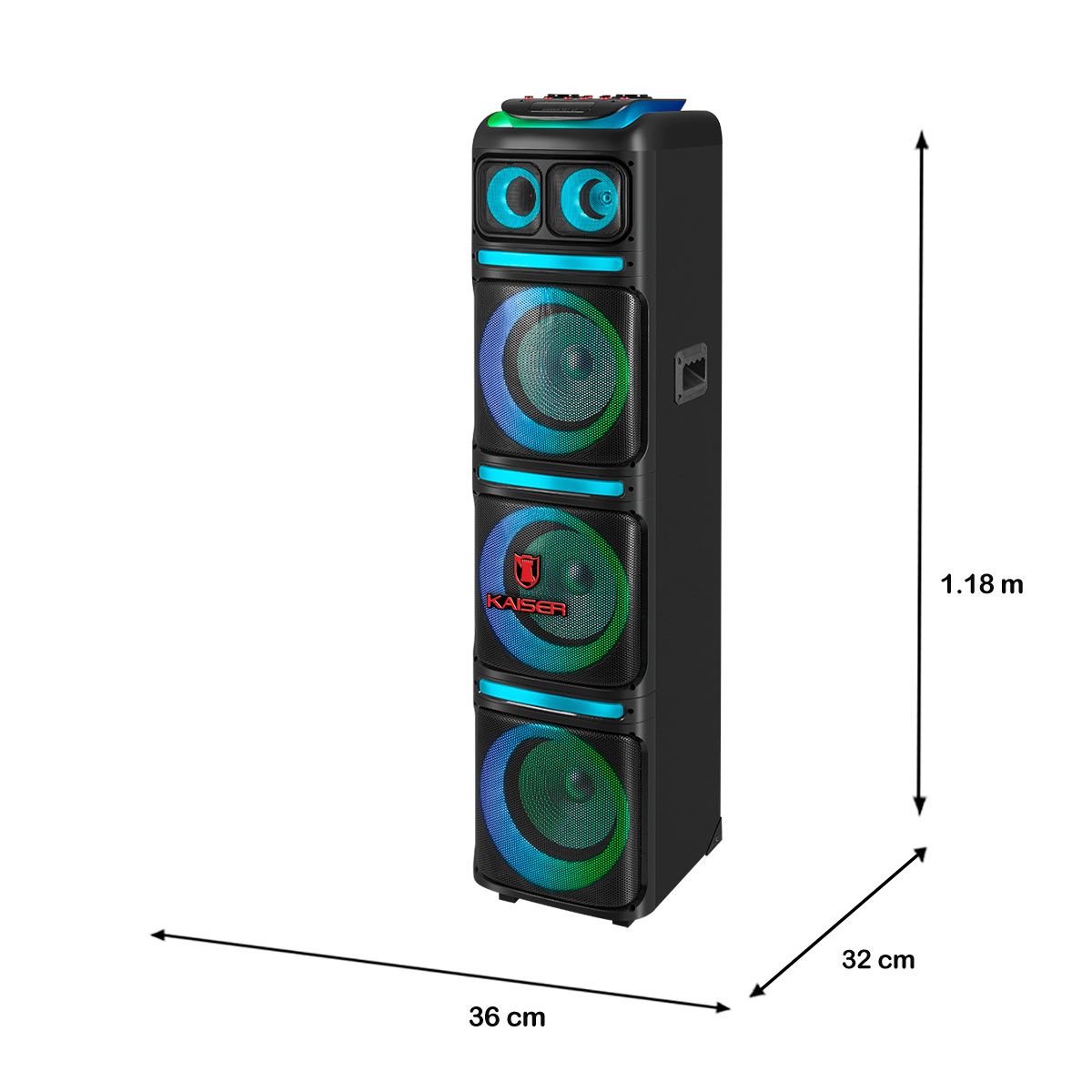 Bafle profesional 3x10” 70,000 W PMPO  Bluetooth® 10m