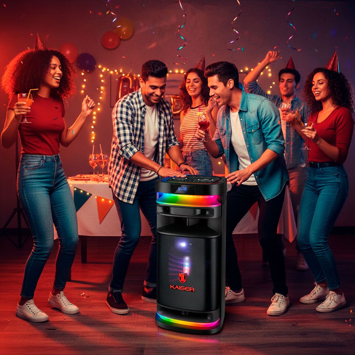 Bafle profesional recargable 10” 30,000 W PMPO Bluetooth ® con micrófono