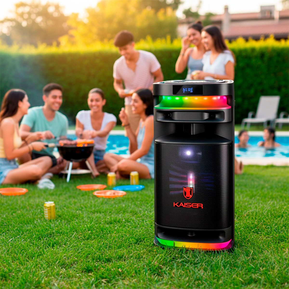 Bafle profesional 12” de 40,000 W PMPO con micrófono