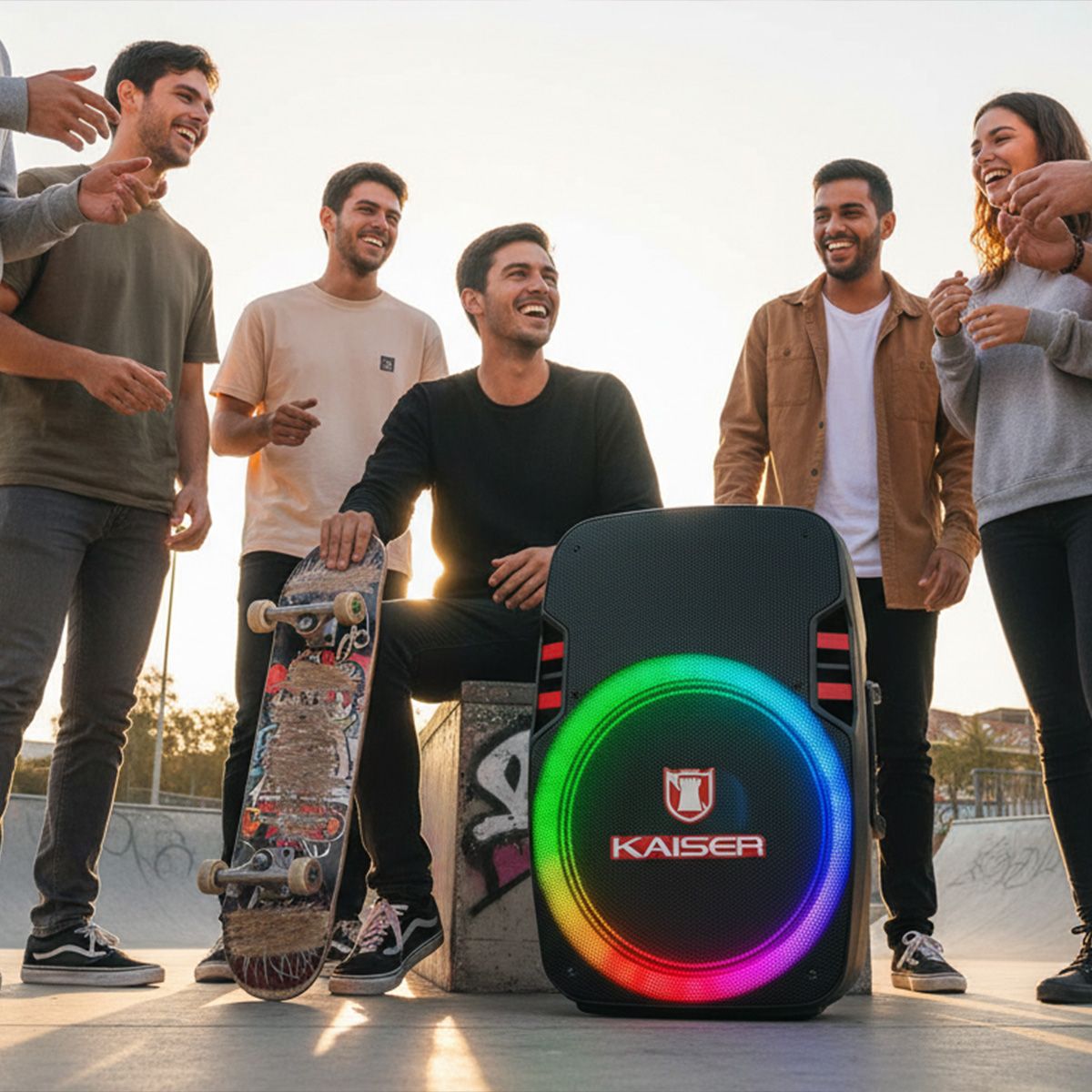 Bafle recargable 15” 25 000 W PMPO con micrófono alámbrico