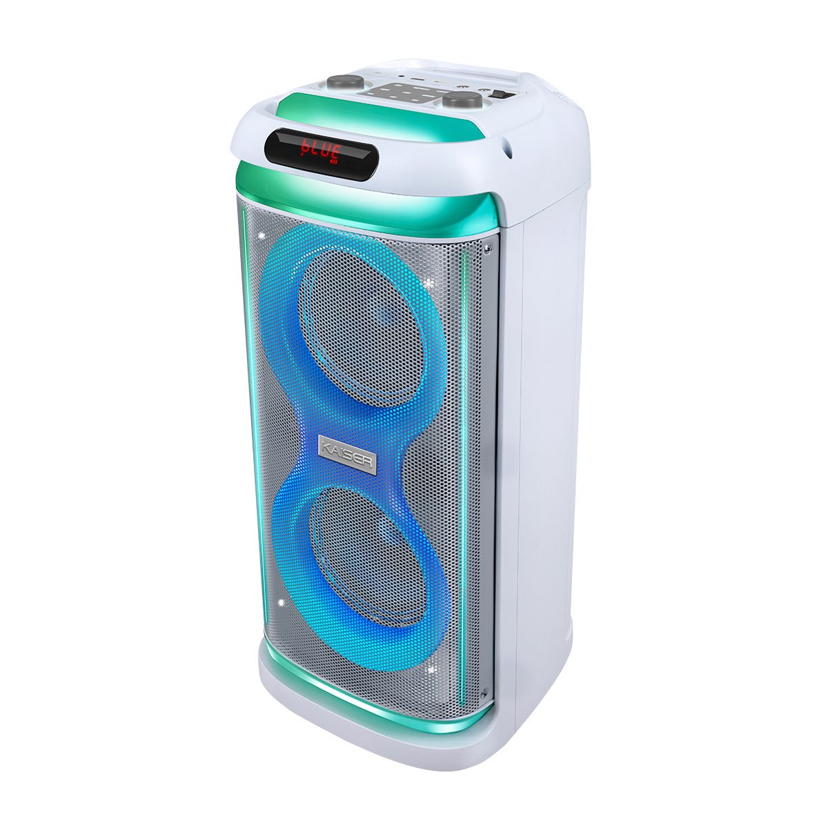 Bafle recargable de 2 x 6.5" con 25,000 W PMPO - Blanco