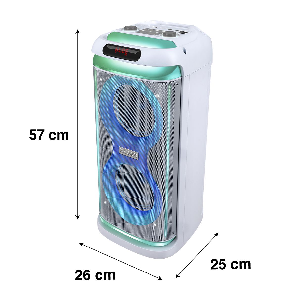 Bafle recargable 2x6.5" 50 W RMS Bluetooth® one body, blanco