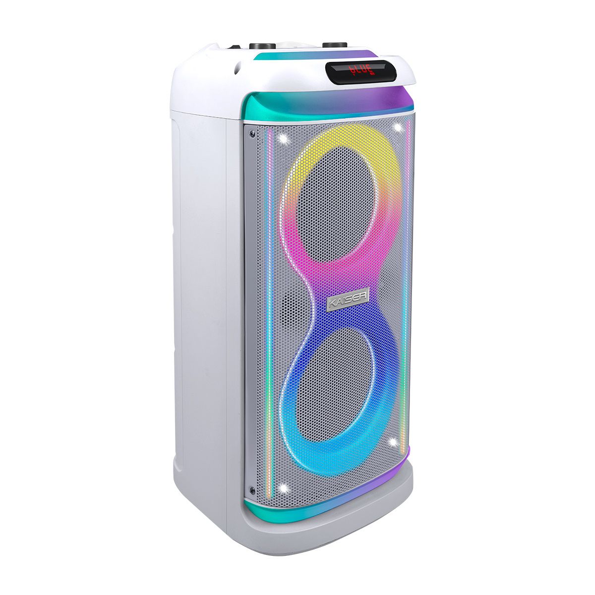 Bafle recargable de 2 x 6.5" con 25,000 W PMPO - Blanco