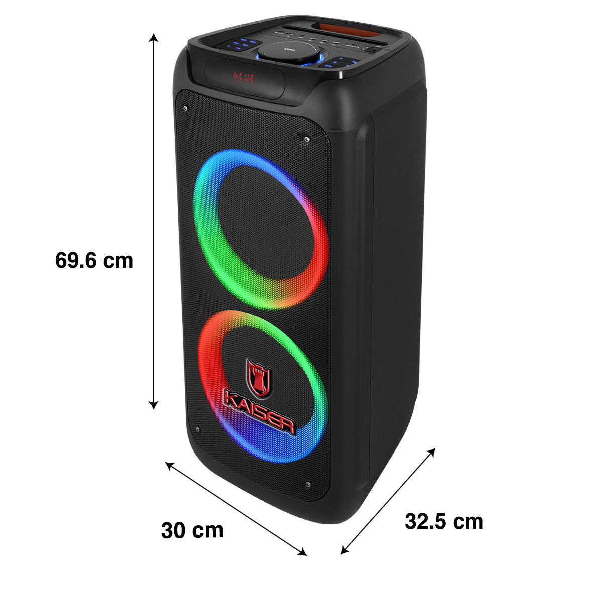Bafle Profesional Recargable 2 x 8” de 30,000 W PMPO con Micrófono