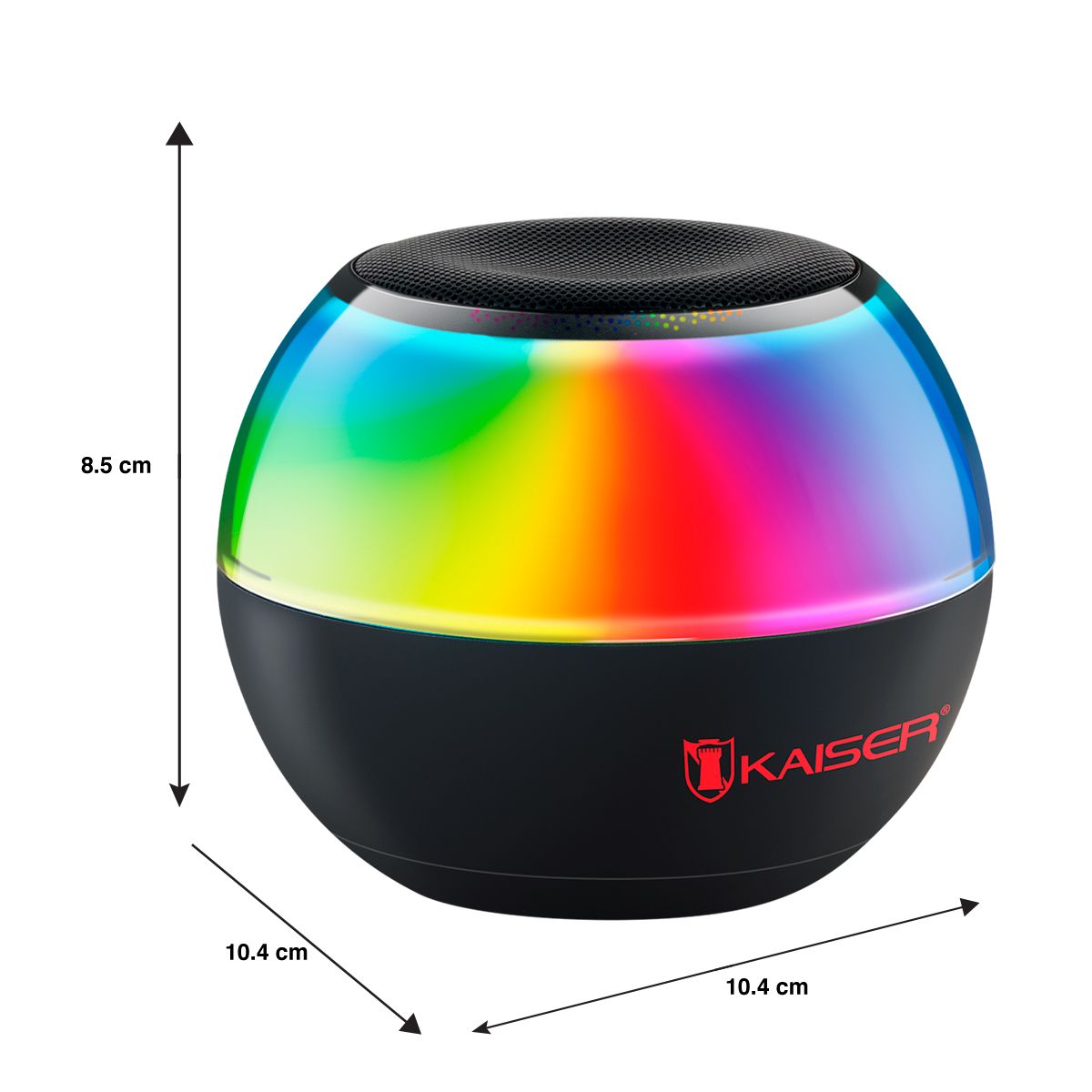 Bocina 2" Bluetooth® recargable 5 W RMS luz multicolor, negro