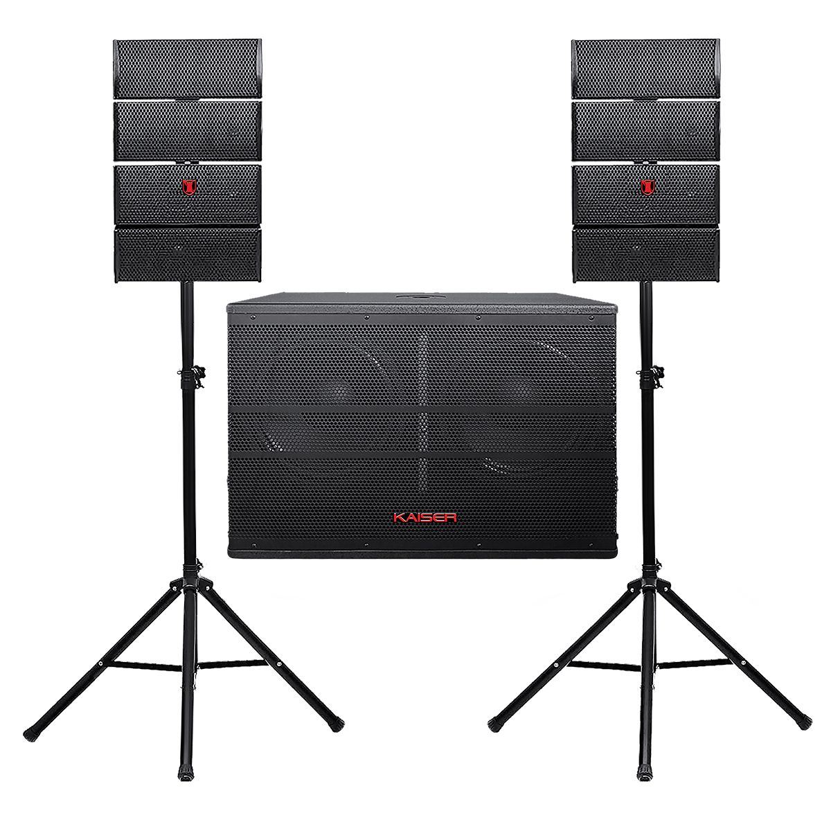 Sistema de audio de 1,000 W RMS con Satélites 4x4” Subwoofer 2x12”