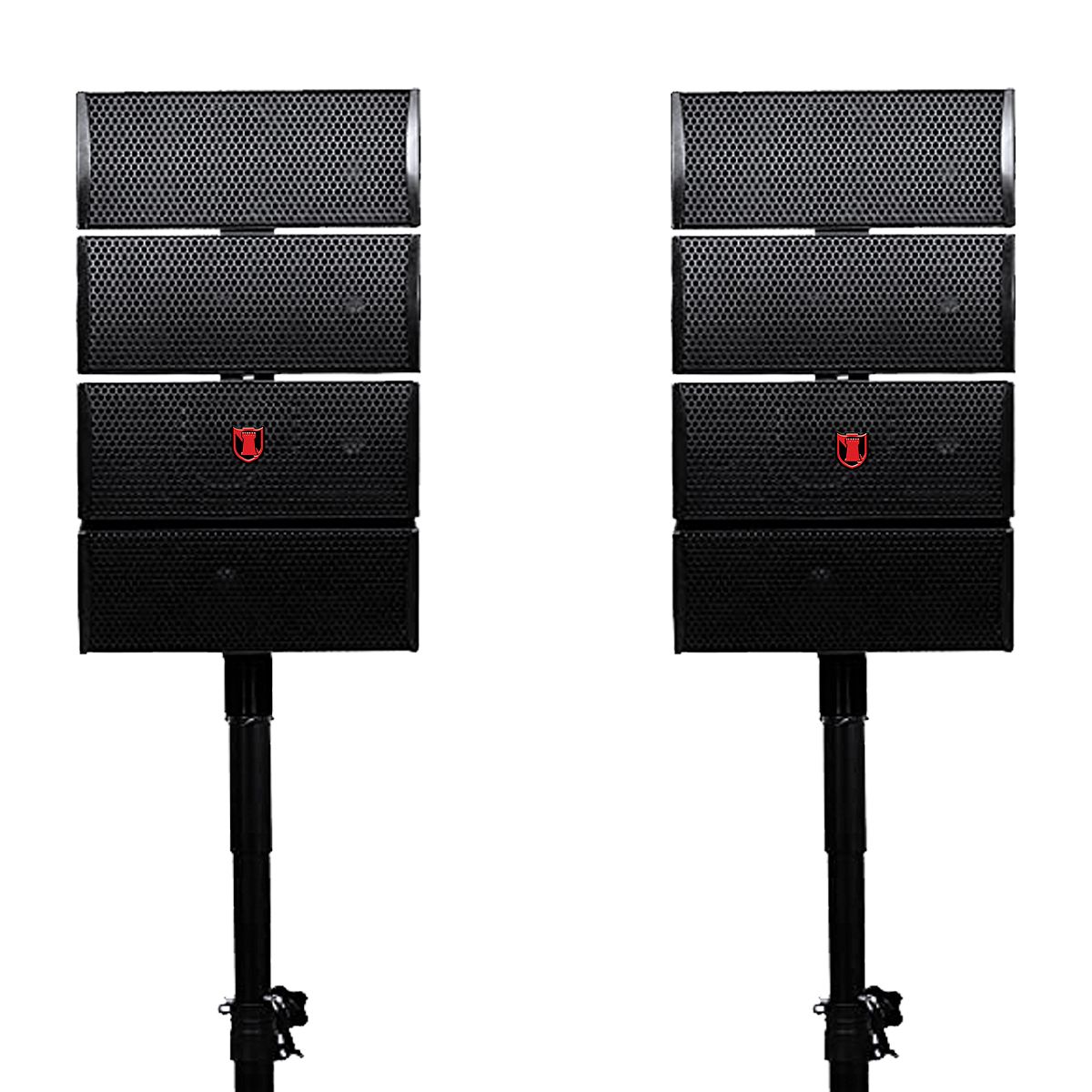 Sistema de audio de 1,000 W RMS con Satélites 4x4” Subwoofer 2x12”