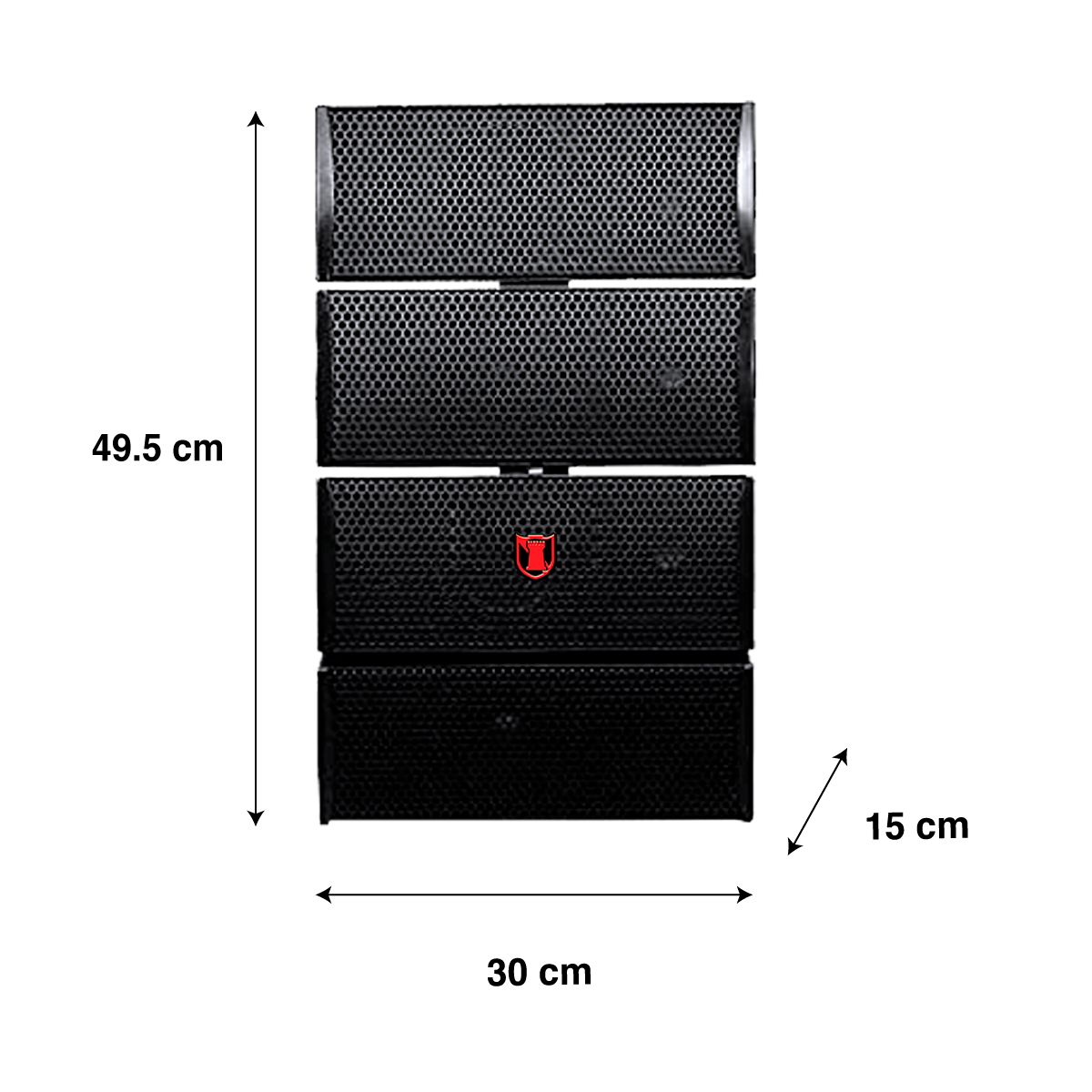 Sistema de audio de 1,000 W RMS con Satélites 4x4” Subwoofer 2x12”