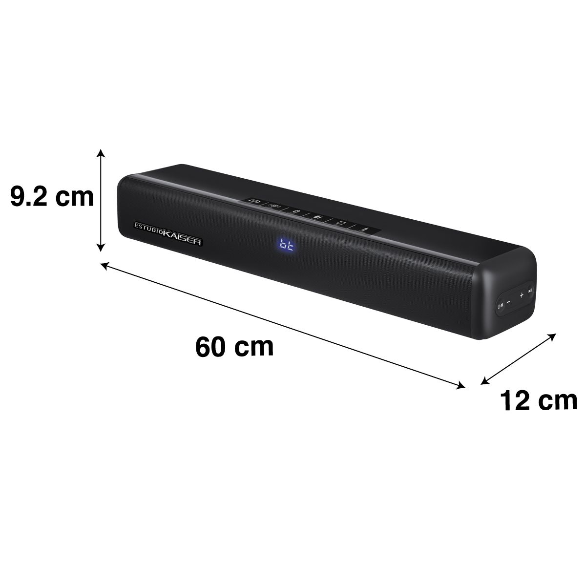 Barra de sonido 120W RMS Bluetooth® con 2 subwoofer y tripié Inalámbrico
