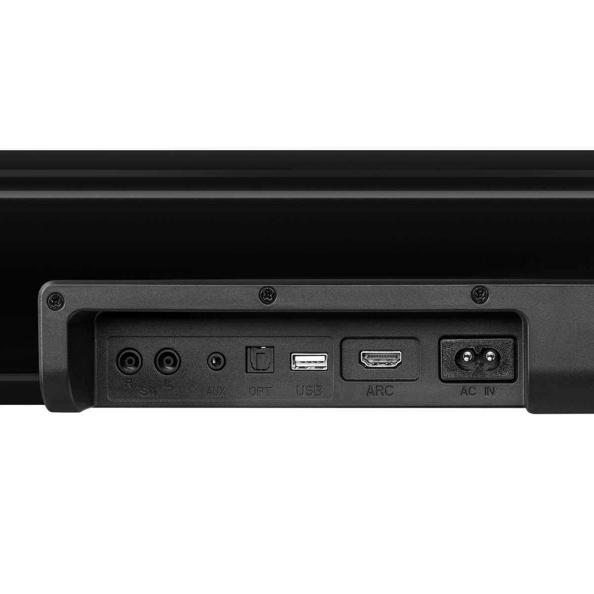 Barra de sonido 120W RMS Bluetooth® con 2 subwoofer y tripié Inalámbrico