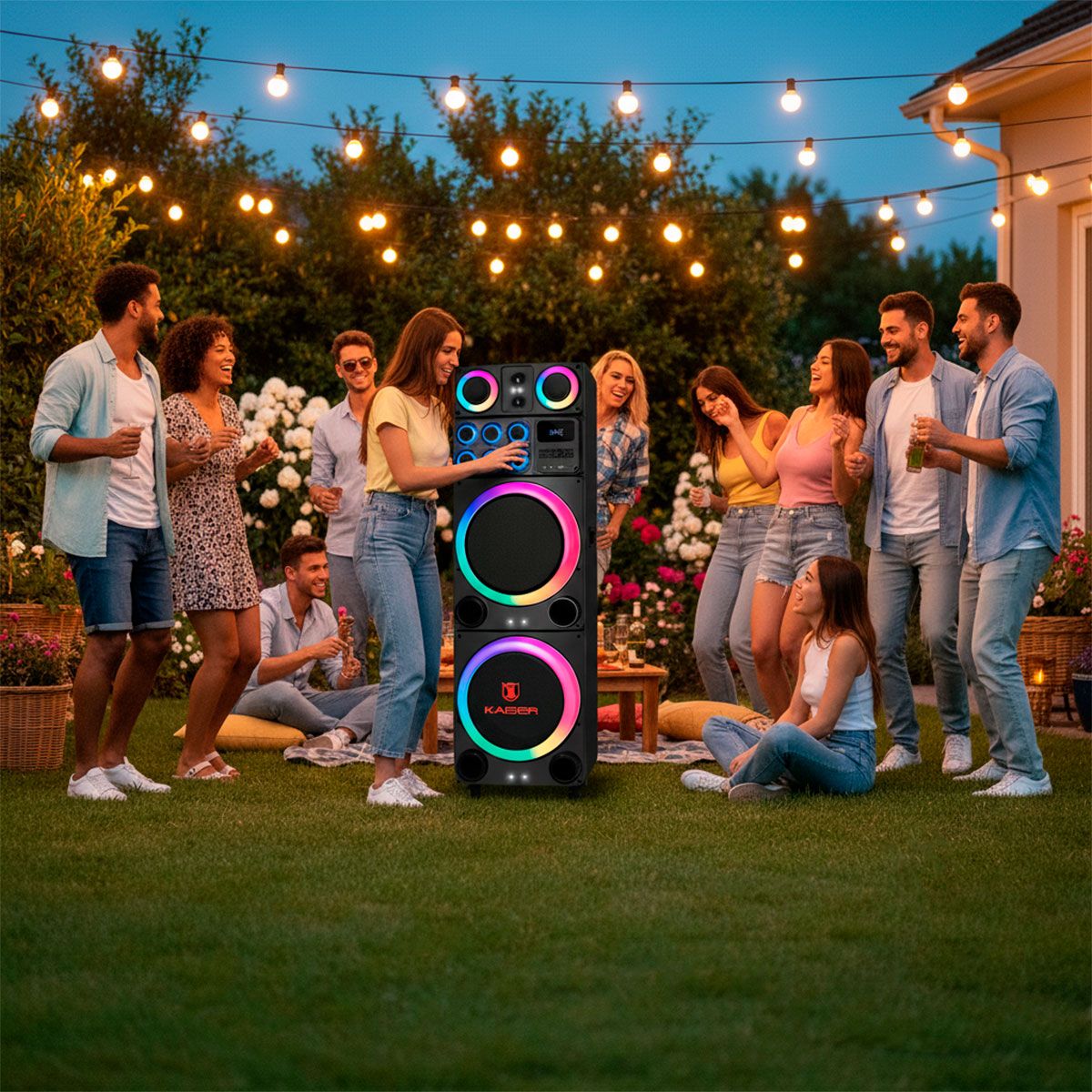 Bafle profesional 2x15" Tweeter 2x2" 160W RMS Bluetooth® one body