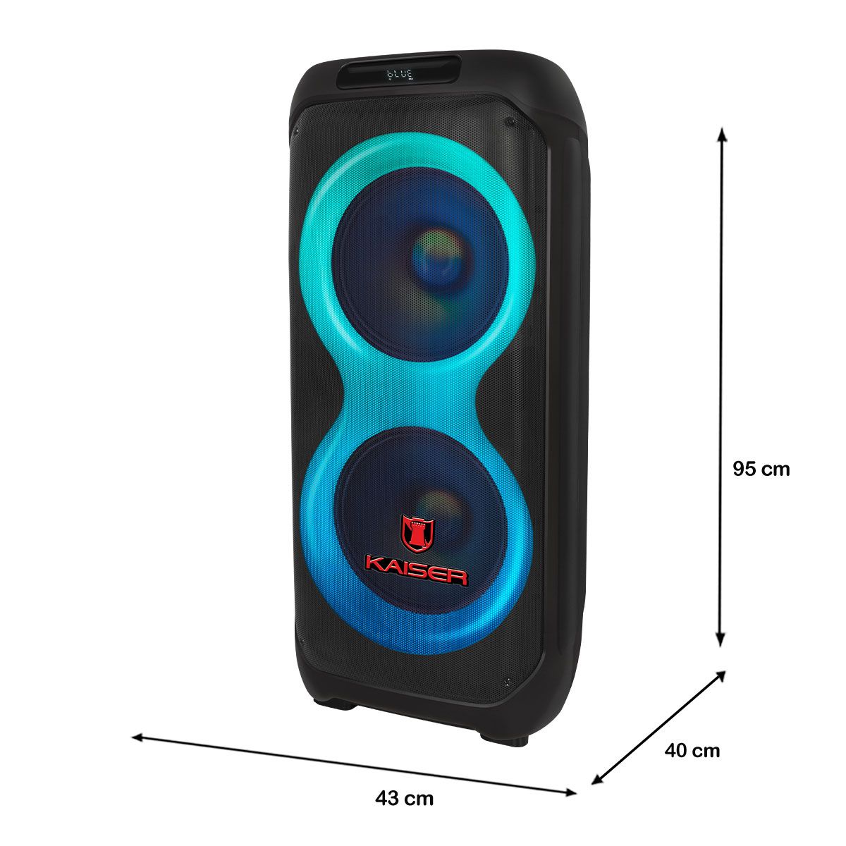 Bafle recargable 2x12" 50,000W PMPO /90W RMS one body hasta 9 hrs