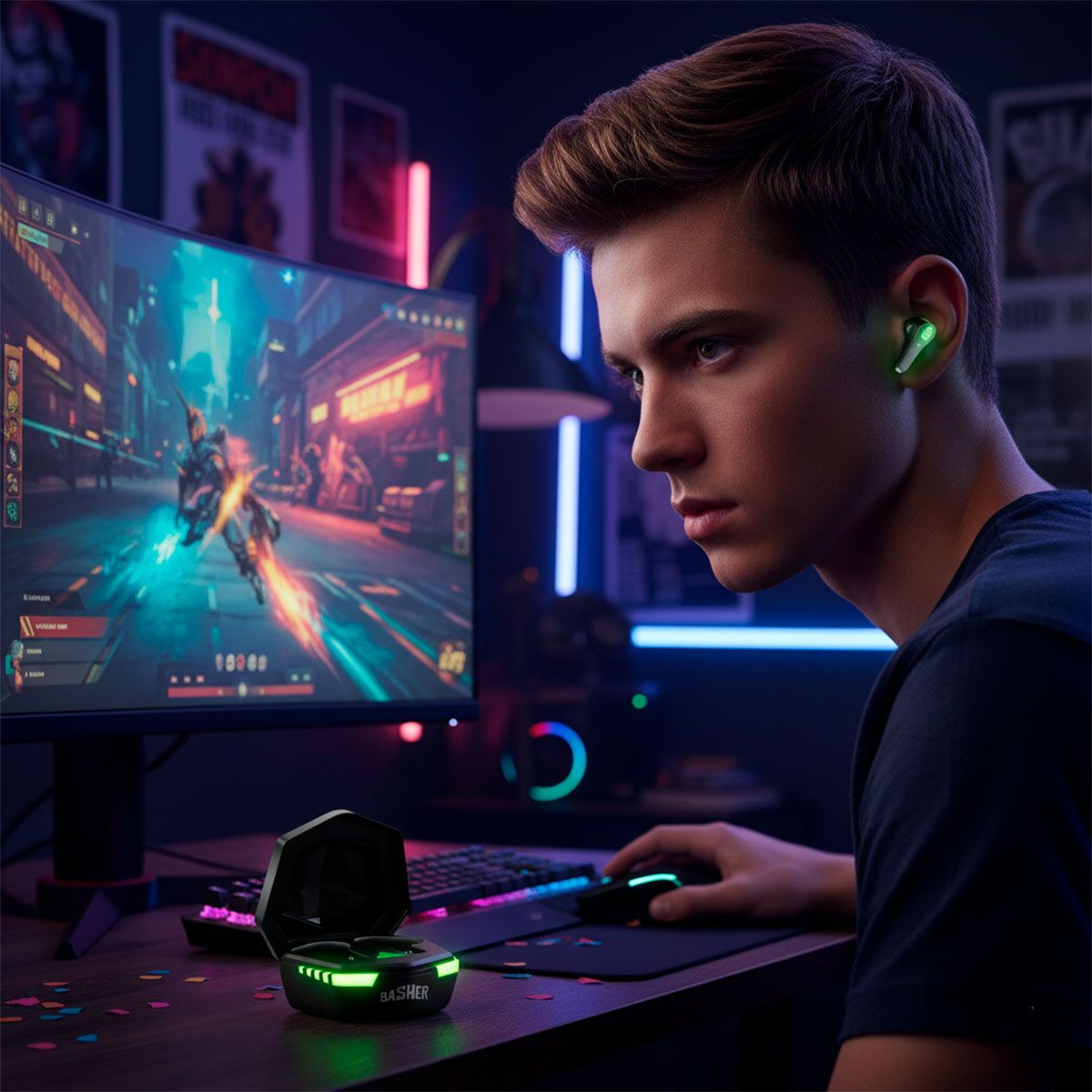 Audífonos True Wireless Bluetooth gamer manos libres 10 m
