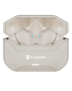 Audífonos inalámbricos TWS Bluetooth hasta 28 hrs con ecualizador IPX4 beige