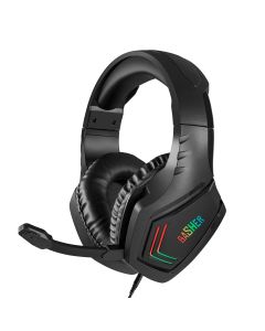 Diadema gamer con luz led con micrófono ajustable - negro