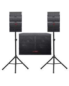 Sistema de audio de 1,000 W RMS con Satélites 4x4” Subwoofer 2x12”
