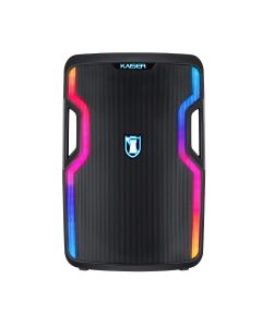 Bafle profesional recargable 15" 50 W RMS con tripié y micrófono alámbrico