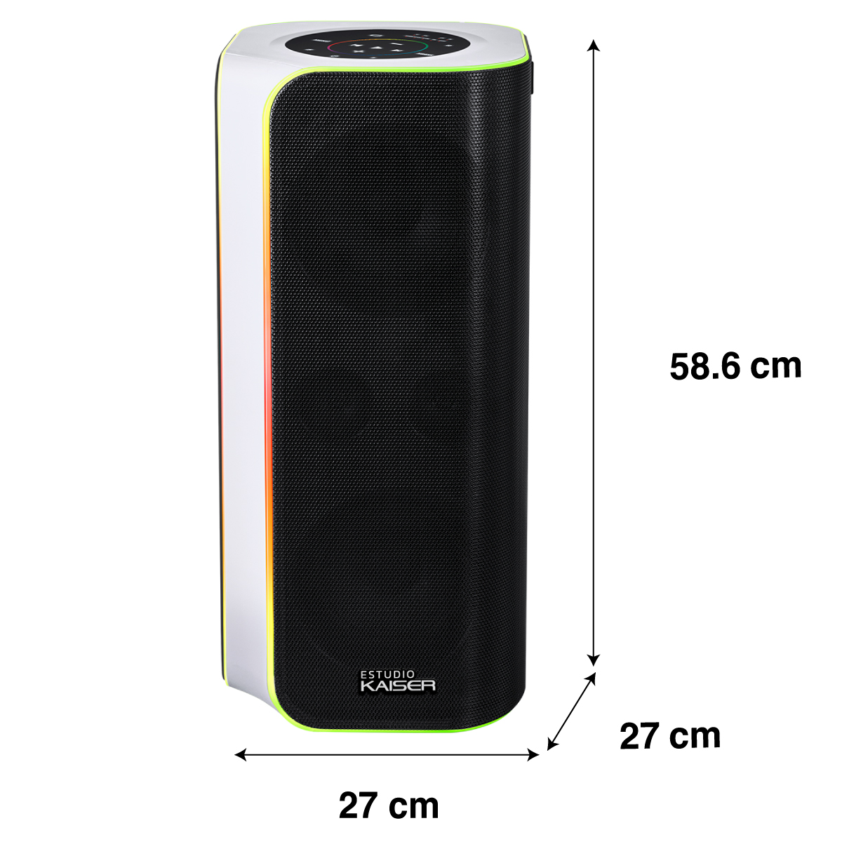 Bafle profesional recargable 2x6.5” 80W RMS Bluetooth® con control, blanco