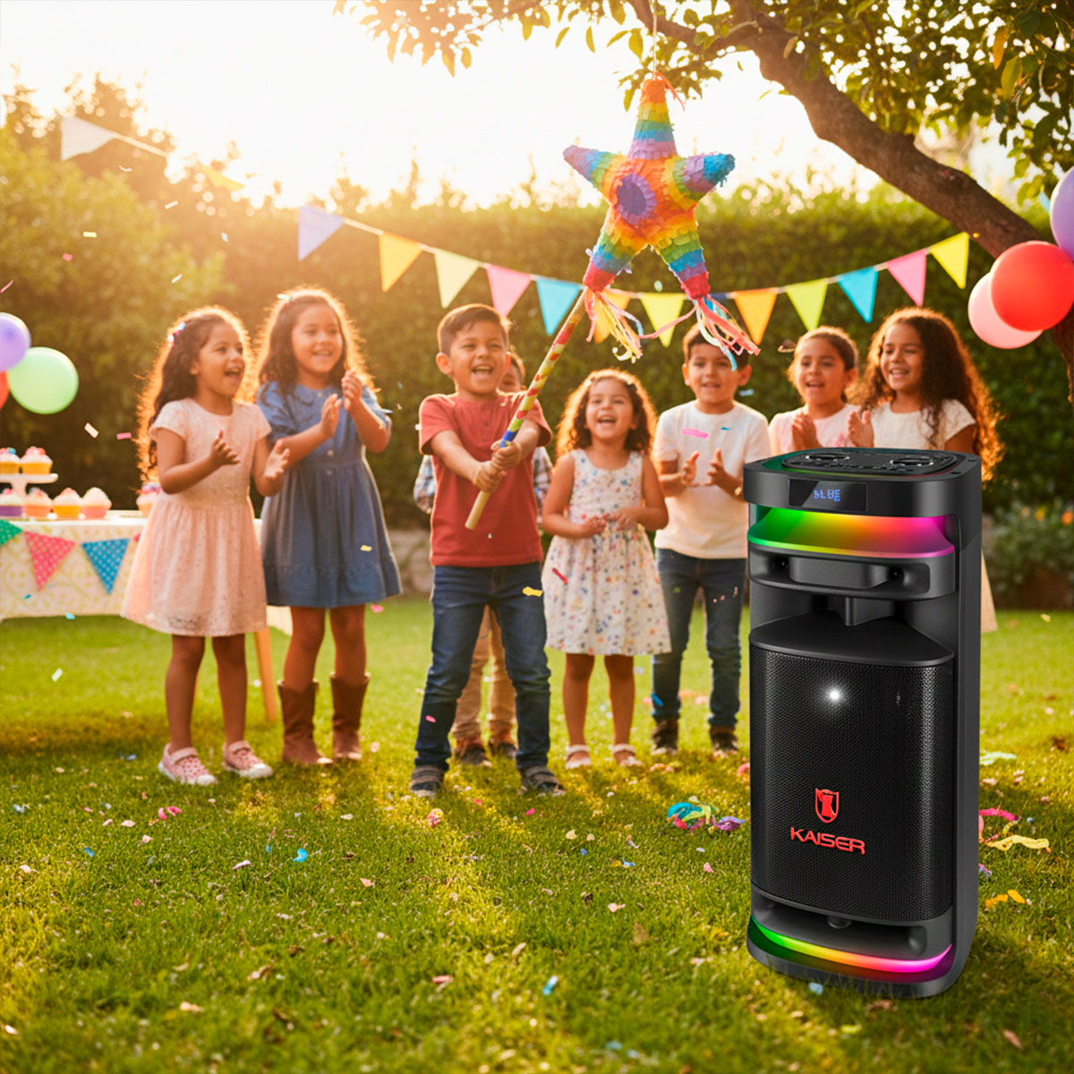 Bafle Profesional Recargable 8” 20,000 W PMPO Bluetooth ® con Micrófono