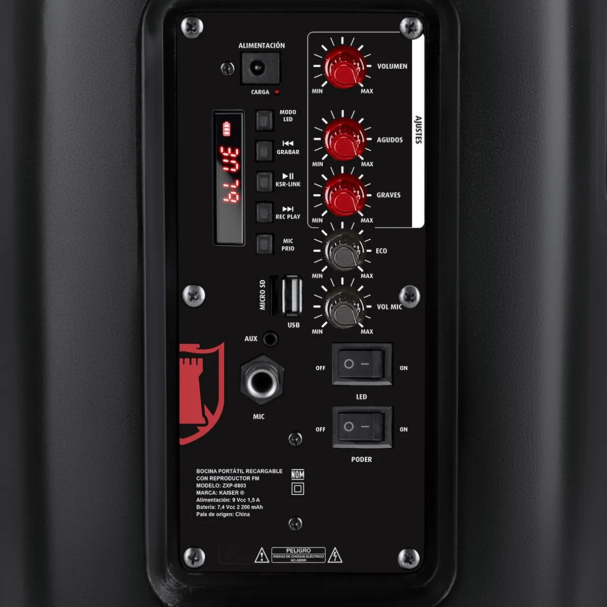 Bafle profesional 8" 20 W RMS Bluetooth® recargable con micrófono