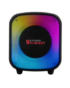 Bocina recargable 6.5" de 40 W RMS IPX4 con dos micrófonos inalámbricos