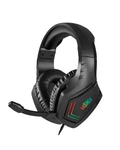 Diadema gamer con luz led con micrófono ajustable - negro