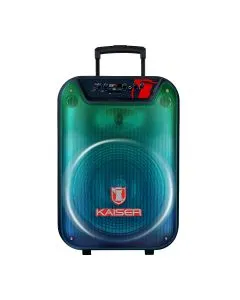 Bafle recargable 15" 35 W RMS karaoke con llantas y micrófono