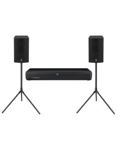 Barra de sonido 120W RMS Bluetooth® con 2 subwoofer y tripié Inalámbrico