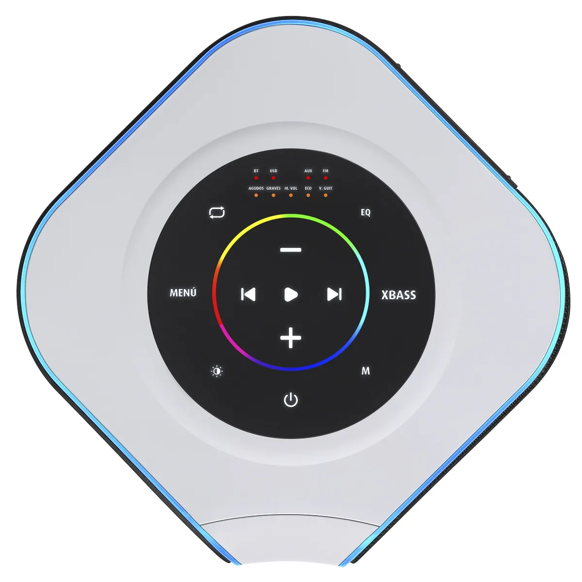 Bafle recargable 2x6.5” 80W RMS Bluetooth® one body con control, blanco