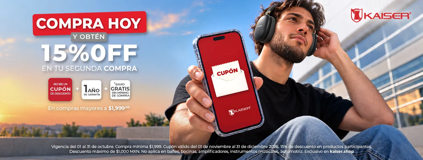 Kaiser 15% Off en compras mayores a 1999